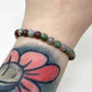 Moss Agate Crystal Gemstone Bracelet 6.5mm Beads