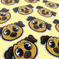 ET Pug Dog Holographic Glitter Vinyl Sticker