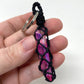 Fuschia Pink Aura Quartz Point Hand-Wrapped Hemp Crystal Keychain