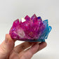 Blue & Pink Aura Quartz Crystal Cluster