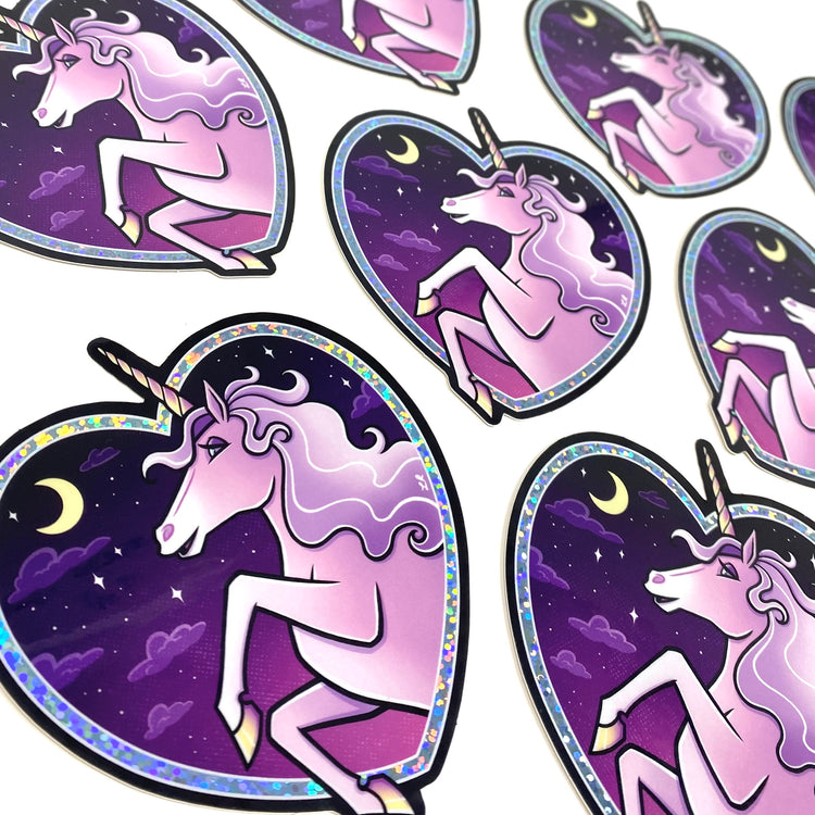 Moondancer Unicorn Holographic Glitter Vinyl Sticker