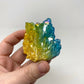 Yellow & Blue Aura Quartz Crystal Cluster