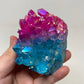 Blue & Pink Aura Quartz Crystal Cluster