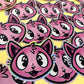 Pink Taffy Cat Holographic Glitter Vinyl Sticker