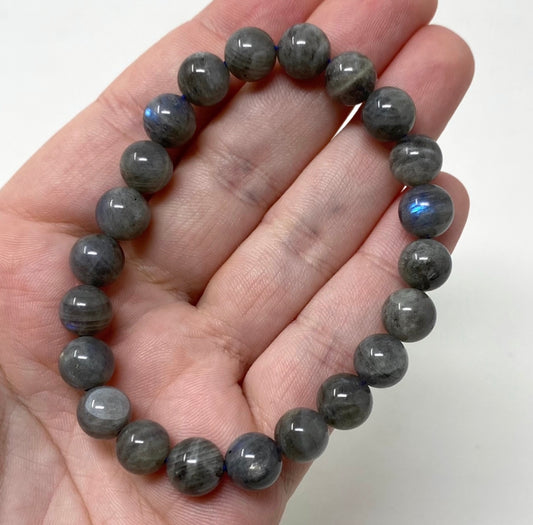 Labradorite Crystal Gemstone Bracelet 9mm Beads 1