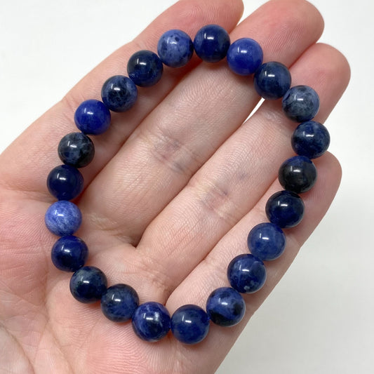 Sodalite Crystal Gemstone Bracelet 8mm Beads