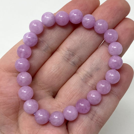 Kunzite Crystal Gemstone Bracelet 8mm Beads