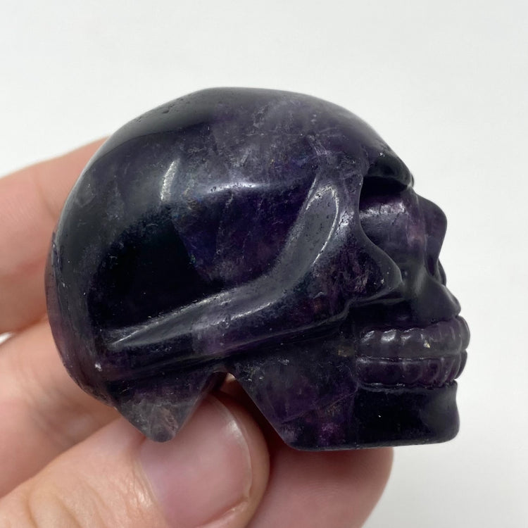 Purple Fluorite Skull Carving