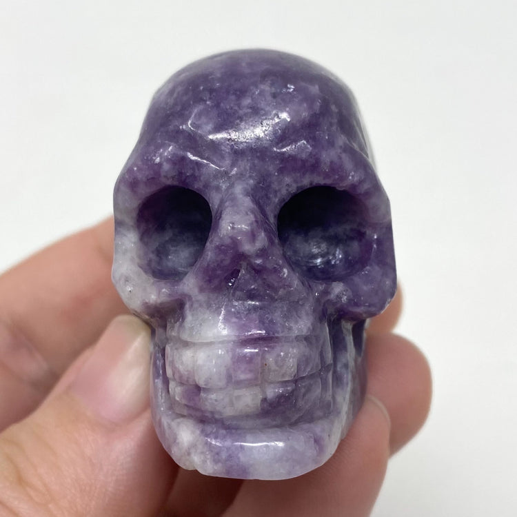 Lepidolite Skull Carving 2