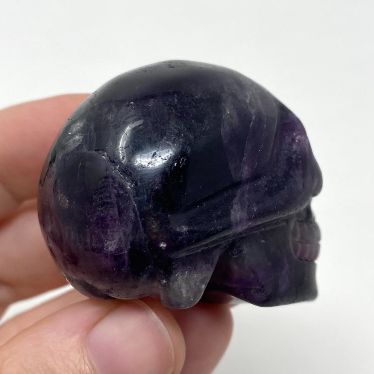 Purple Fluorite Skull Carving