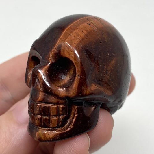 Red Tiger’s Eye Skull Carving