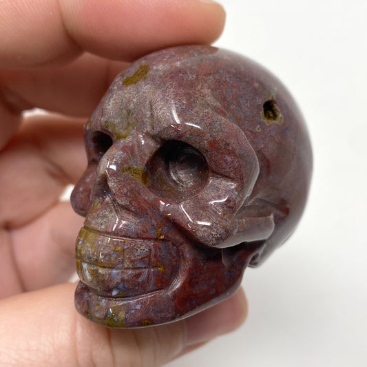 Ocean Jasper Skull Carving