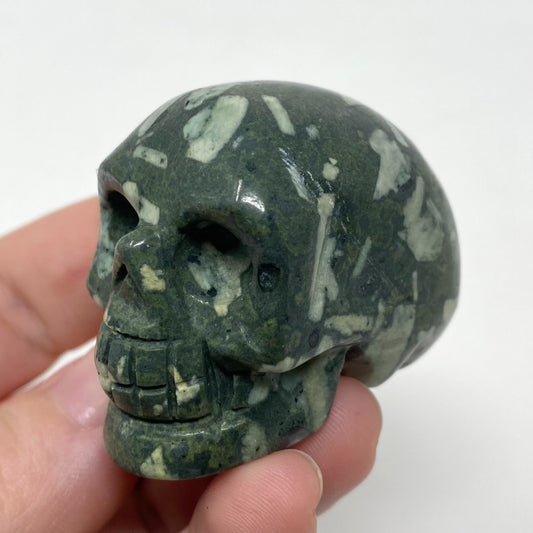 Peony Jasper Skull Carving