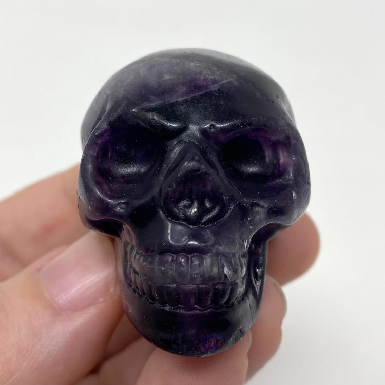 Purple Fluorite Skull Carving