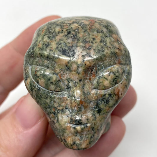 Unakite Alien Head Carving