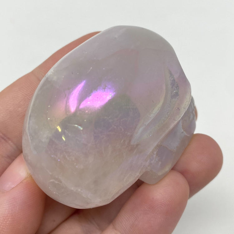 Angel Aura Quartz Skull Carving