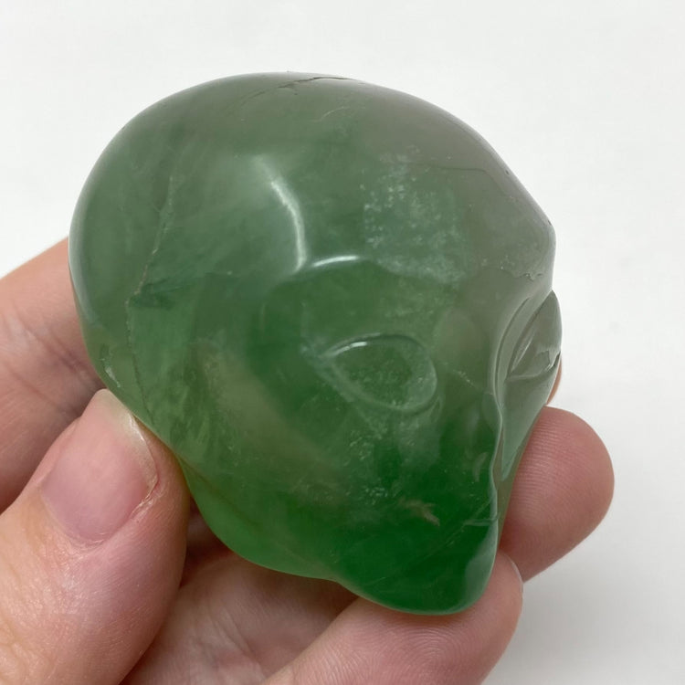 Green Fluorite Alien Head Carving