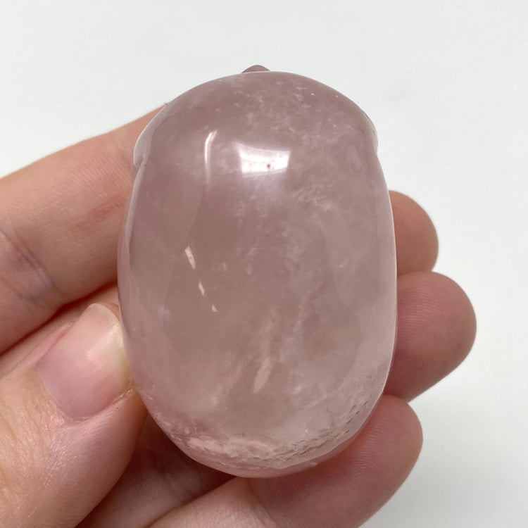 Rose Quartz Skull Carving