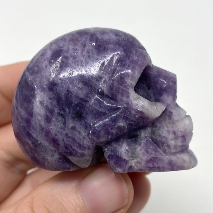 Lepidolite Skull Carving 2