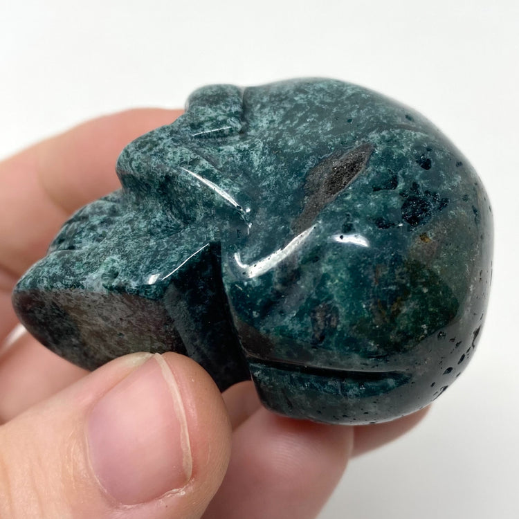 Ocean Jasper Skull Carving 2