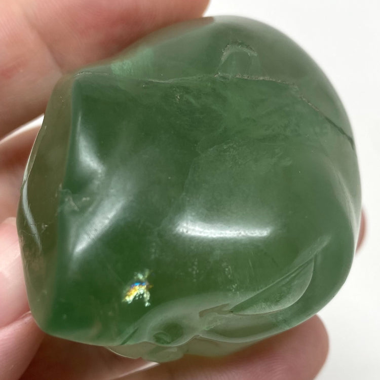 Green Fluorite Alien Head Carving