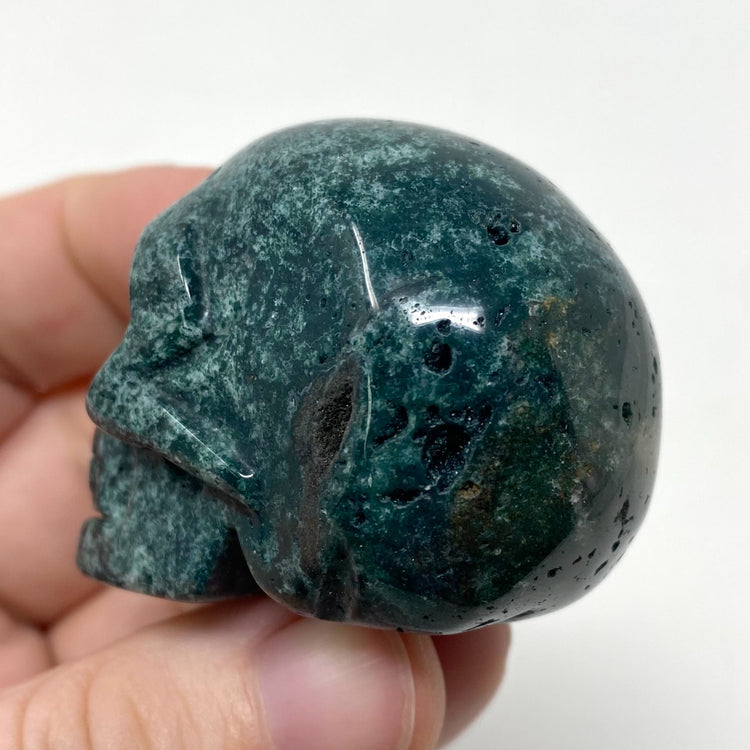 Ocean Jasper Skull Carving 2