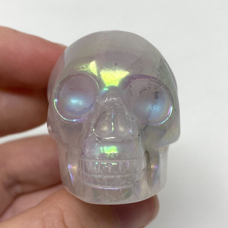 Angel Aura Quartz Skull Carving