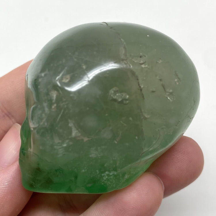 Green Fluorite Alien Head Carving