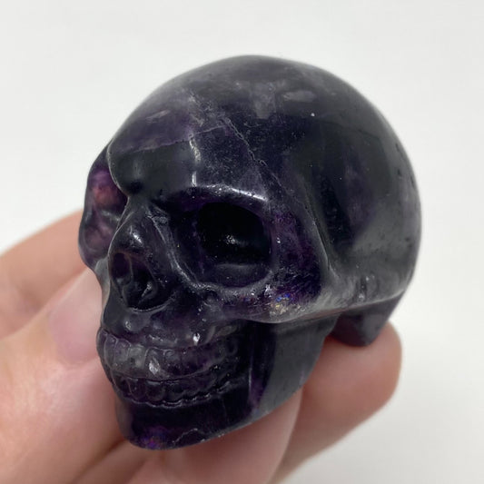Purple Fluorite Skull Carving