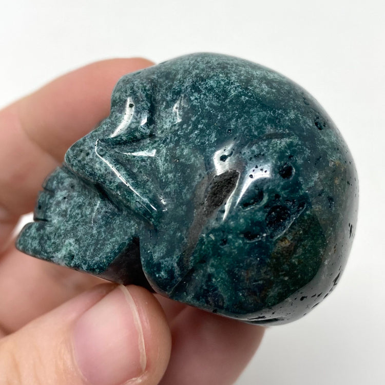 Ocean Jasper Skull Carving 2