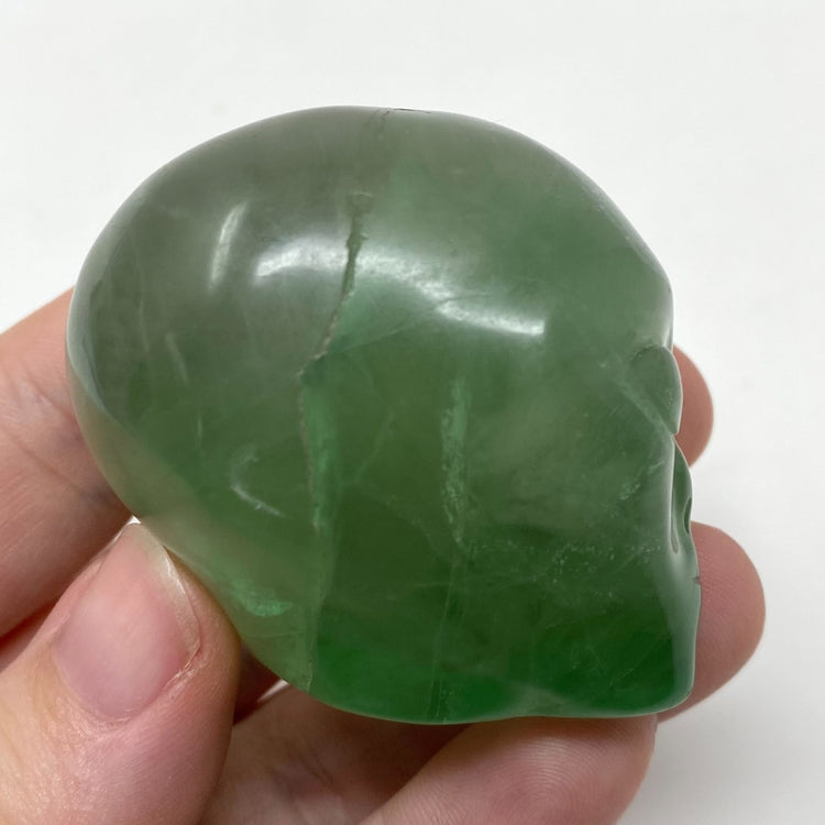 Green Fluorite Alien Head Carving