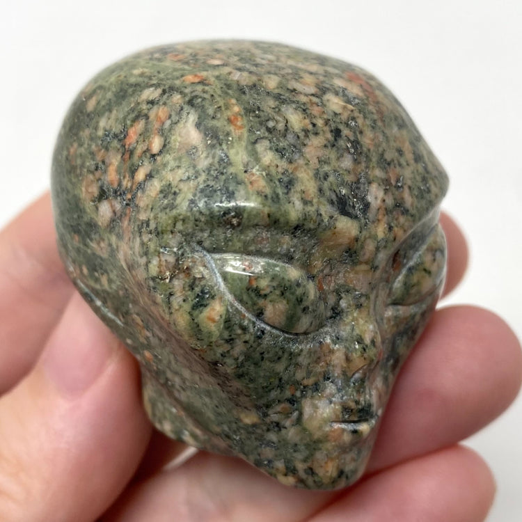 Unakite Alien Head Carving