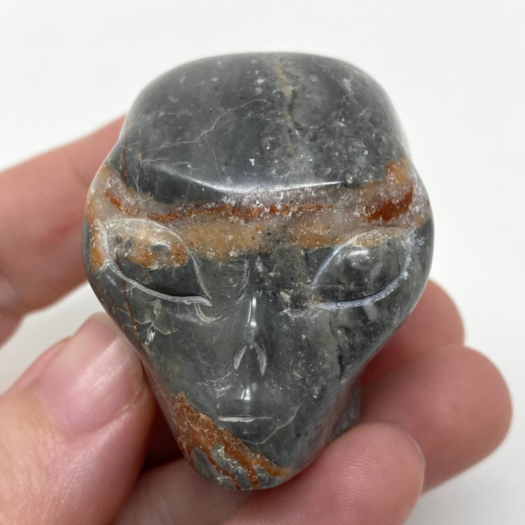 Map Stone Jasper Alien Head Carving 2