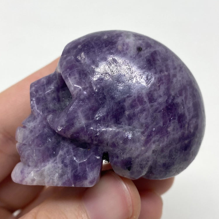 Lepidolite Skull Carving 2