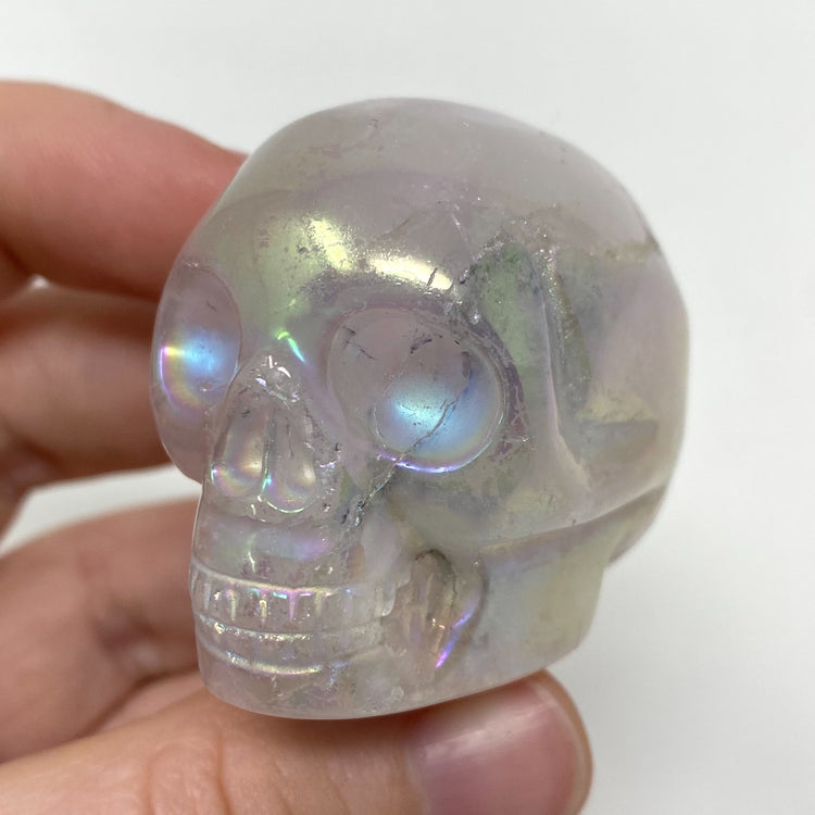 Angel Aura Quartz Skull Carving