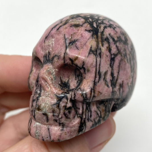 Rhodonite Skull Carving 2