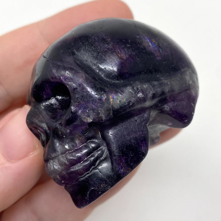 Purple Fluorite Skull Carving