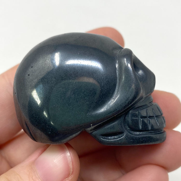 Hematite Skull Carving