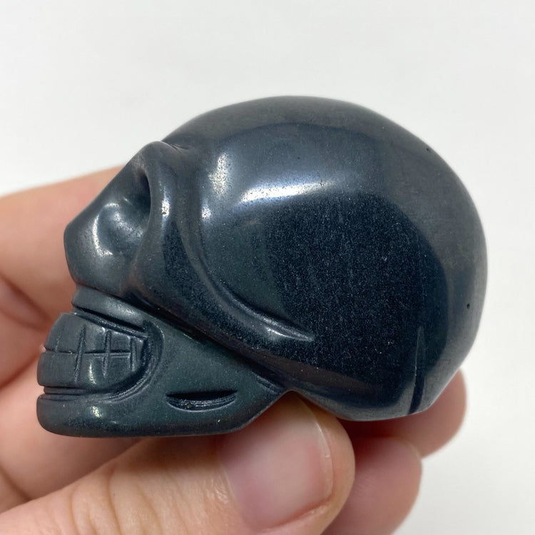 Hematite Skull Carving