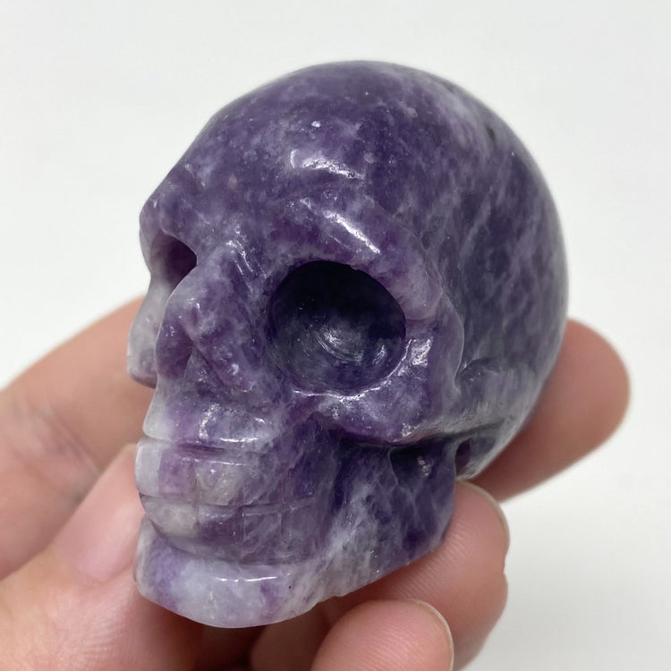 Lepidolite Skull Carving 2