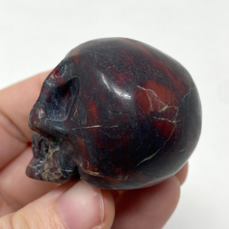 Dragon Bloodstone Skull Carving