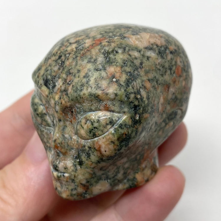 Unakite Alien Head Carving