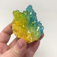 Yellow & Blue Aura Quartz Crystal Cluster
