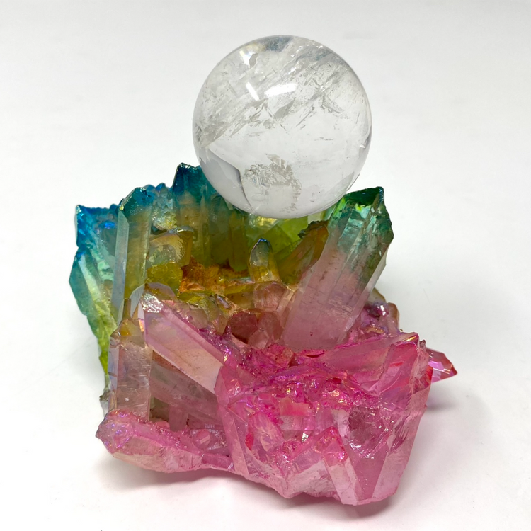 Medium Rainbow Aura Quartz Cluster