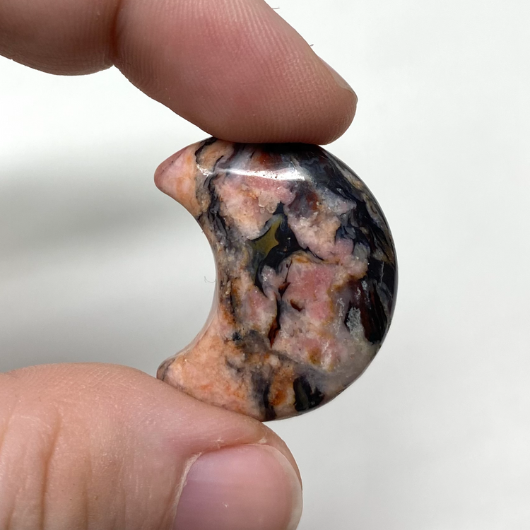 Small Rhodonite Moon