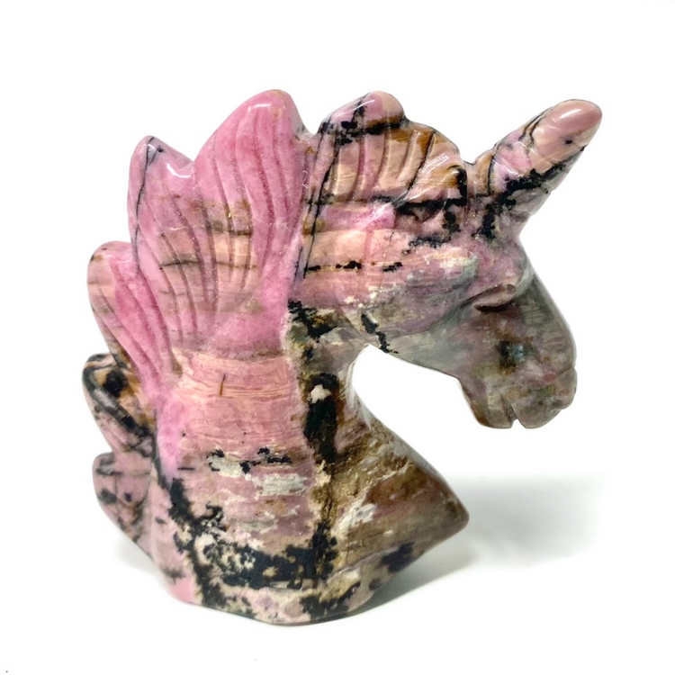 Rhodonite Unicorn Carving