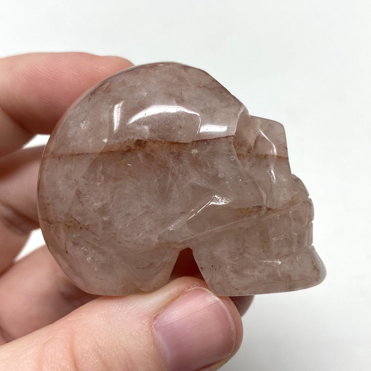 Fire Quartz Skull Carving