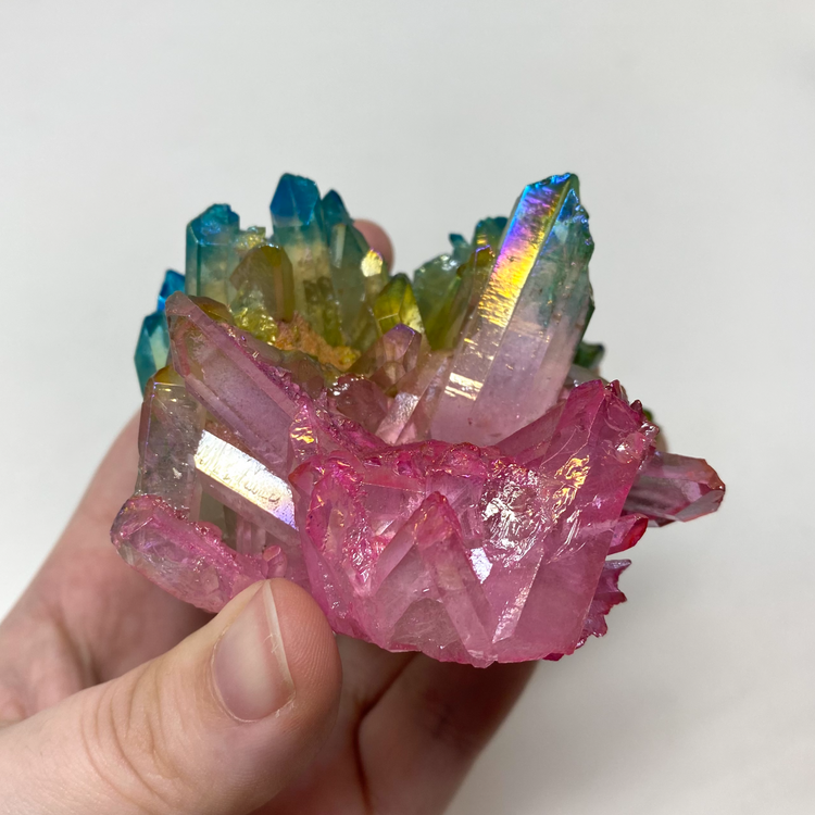 Medium Rainbow Aura Quartz Cluster