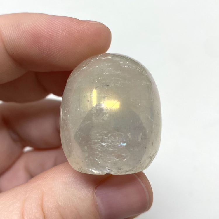 Small Aura Quartz Skull Carving