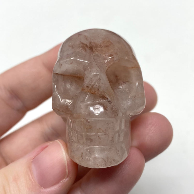 Fire Quartz Skull Carving